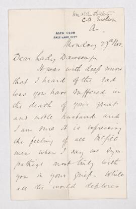 Letter, 27 November 1899