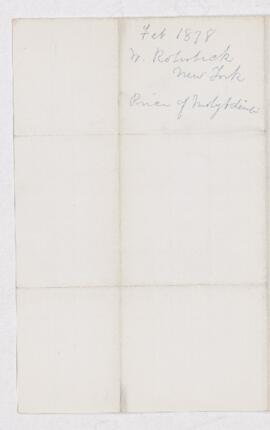 Letter from W.J. Rohrbeck to B.J. Harrington, written from New York.