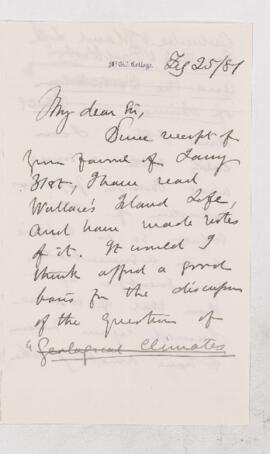 Letter, 25 February 1881