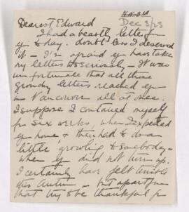 Letter, 3 December 1923