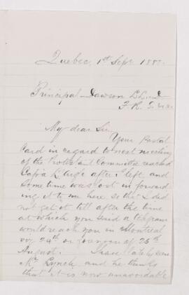 Letter, 1 September 1880