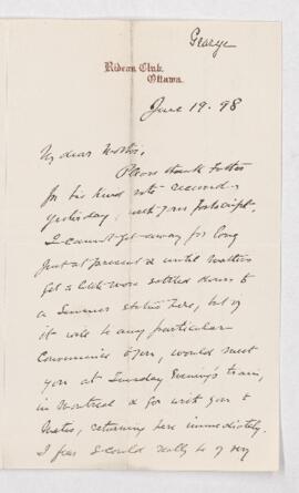Letter, 19 June 1898