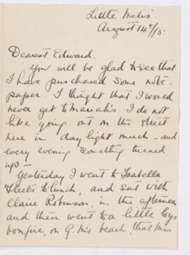Letter, 14 August 1915