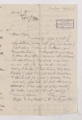 Letter, 19 October 1870