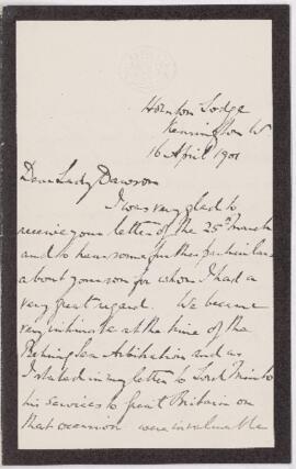 Letter, 16 April 1901