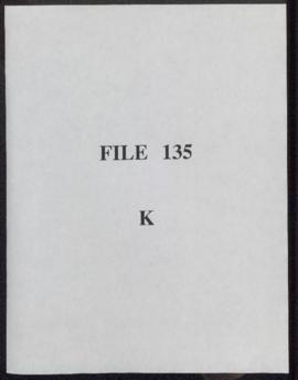 Correspondence - "K"
