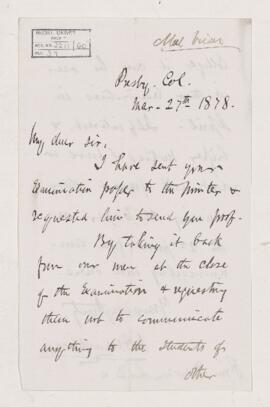 Letter, 27 March 1878