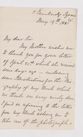 Letter, 19 May 1881