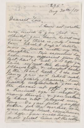 Letter, 30 August 1910