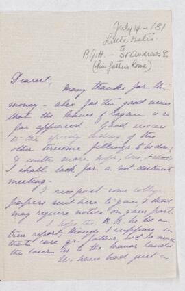 Letter, 14 July 1881