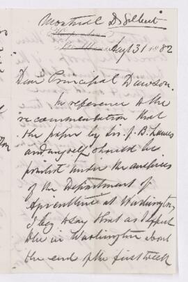 Letter, 31 August 1882
