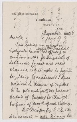 Letter, 9 January 1888