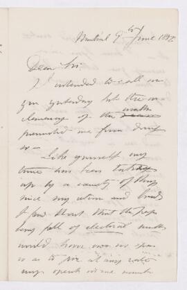 Letter, 9 June 1882