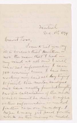 Letter, 1 December 1894