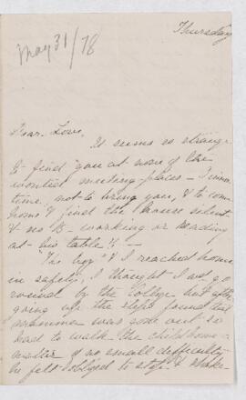 Letter, 31 May 1878