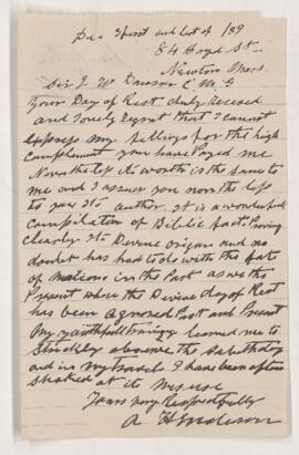 Letter,  December 1889