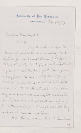 Letter, 26 February 1879