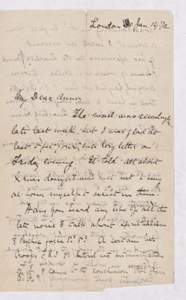 Letter, 14 and 17 January 1872