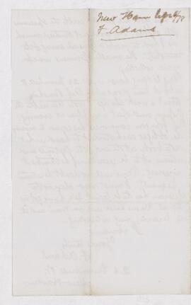 Letter from F. Adams to B.J. Harrington, written from New Haven (Conneticut).