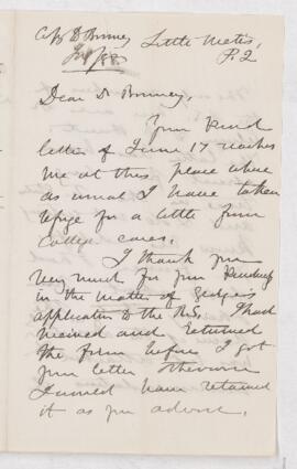 Letter,  July 1888