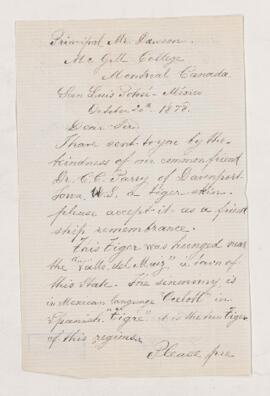 Letter, 20 October 1878