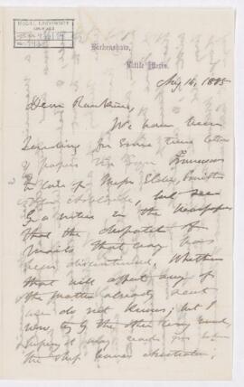 Letter, 14 August 1885