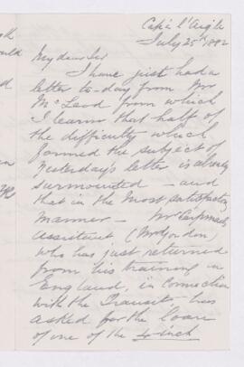 Letter, 25 July 1882