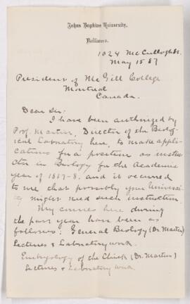 Letter, 15 May 1887