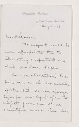 Letter, 29 August 1879