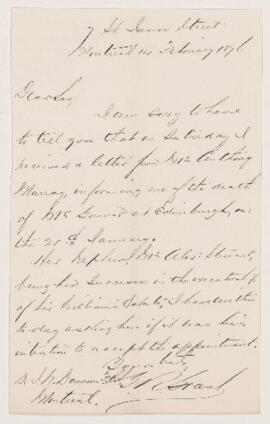 Letter, 14 February 1876