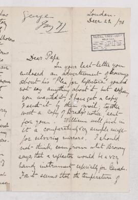 Letter, 22 December 1870