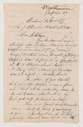 Letter,  April 1899