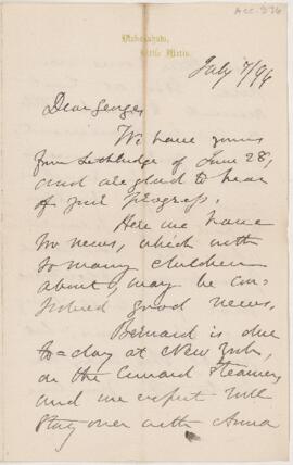 Letter, 7 July 1894