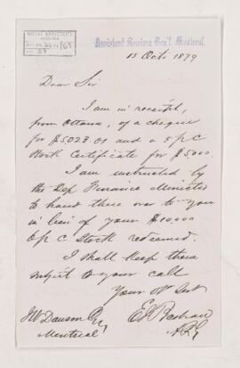 Letter, 15 October 1879