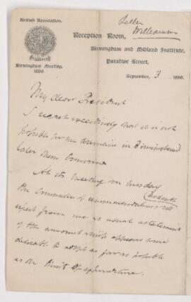 Letter, 3 September 1886