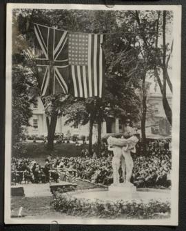 Photo of unveiling of Goodwill fountain
