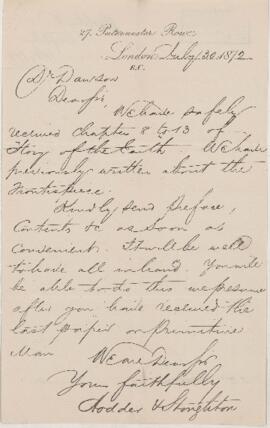 Letter, 30 July 1872