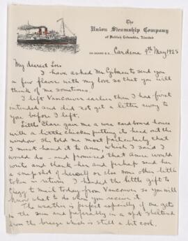Letter, 9 May 1925