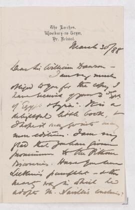 Letter, 30 March 1888