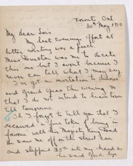 Letter, 30 May 1910
