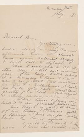 Letter, July 1891