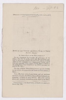 Notes on the geology and fossil flora of Prince Edward Island