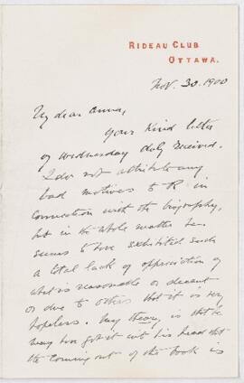 Letter, 30 November 1900