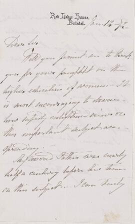 Letter, 12 January 1872