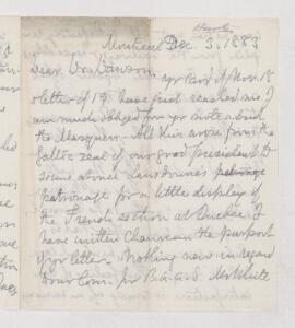 Letter, 3 December 1883