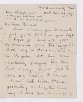 Letter, 29 December 1909