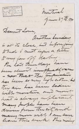 Letter, 27 June 1880