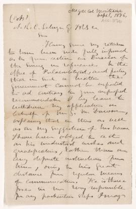 Copy of letter, 1 September 1876
