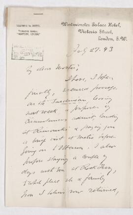 Letter, 27 July 1893