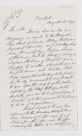 Letter from Thomas R. Hubbard to B.J. Harrington.